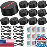 Honoson 12 Sets 3D Led Lamp Base, 16 Colors Light Display W/remote, Usb/battery. Fixed Price $87.68.