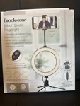Brookstone 8'' Led Photo / Video Studio Ring Light Kit With Tripod & Phone Mount. Fixed Price $8.50.
