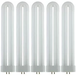 5 Pack Sunlite 18W Black Light Shaped Ful Twin Tube Plugin Lamps GX10Q Base. Fixed Price $39.51.