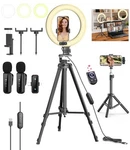 Vlogging Kit For Iphone/android, 10'' Selfie Ring Light With Stand, 57''. Fixed Price $80.09.