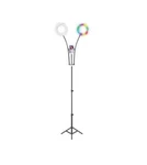 Supersonic Pro Live Stream Double 8-INCH Led Selfie Rgb Ring Light Tripod. Fixed Price $61.99.