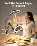Evershop Upgrade Ring Light Overhead 10 Selfie Stand F-619 Black. Fixed Price $34.98.