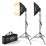 Neewer NK103D 2-PACK 24X24" Softbox Kit W/45W Bi-color Led, 2900K-7000K, Remote. Fixed Price $99.99.