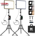 2-PACK Led Video Kit, Niceveedi Studio Light, 2800-6500K Dimmable Photogra. Fixed Price $60.12.