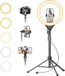 Ubeesize 12" Led Ring Light With 62" Tripod Stand For Iphone & Android. Fixed Price $43.85.