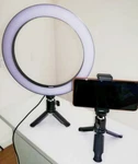Fodoto 10" Led Bicolor Dimmable Ring Light Mini Tripod Stand Video/photo/social. Fixed Price $17.95.