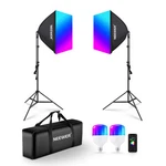 Neewer NK800D Rgb Softbox Kit - 2X26W, CRI93+, App Control. Fixed Price $136.24.