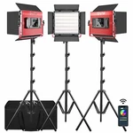 Gvm Rgb Led Video Light,bi-color Soft 1200D 3-LIGHT Panel Bundle. Fixed Price $600.00.