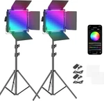 Excellent Condition Neewer 2 Pack 660 Pro Rgb Led Video Light W/ Tripod Stands. Fixed Price $50.00.