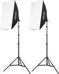 Fovitec Fluorescent Studio Lighting Kit 20X28" Softboxes 650W & Stands. Fixed Price $200.00.