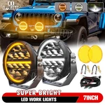 Auxbeam Pair 7INCH Led Work Lights Spot Offroad Driving Pods+amber Cover. Fixed Price $172.19.