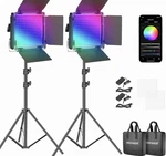 Neewer 2 Pack 660 Pro Rgb Led Video Light W/ Tripod Stands. Fixed Price $140.00.