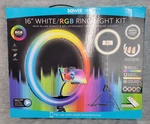 Bower 16" White/rgb Ring Light Kit W/ Tripod Remote & 3 Phone Holders Nob. Fixed Price $16.44.