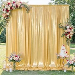 10X10FT Gold Sequin Backdrop Curtain For Party 2 Panels 5X10FT Wrinkle-shimmer. Fixed Price $36.39.