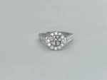 Vintage Platinum Diamond Halo Engagement Ring Mounting 1.16 Cttw Sz. Fixed Price $890.00.