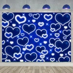 Blue Heart Valentines Backdrop 8X6FT Early 2000S Photo Background Glitter Hea.... Fixed Price $32.63.