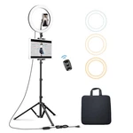Elitehood 12" Led Ring Light W/ 72" Tripod Stand & Ipad/phone Holder, Dimmable. Fixed Price $101.31.