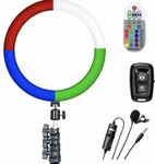 Sunpak - 12" Rainbow Ring Light Vlogging Kit W/boya Lavalier Microphone And B.... Fixed Price $25.00.