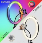 Bower 12 Led Rgb Selfie Ring Studio Light W/ Wireless Remote Shutter - New. Fixed Price $60.00.