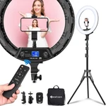 Yesker Ring Light 18" Wireless Remote Lcd Screen With Tripod Stand 65W Led. Fixed Price $119.99.