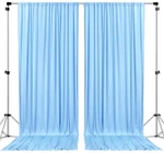 Ak Trading Co. Polyester Backdrop Drapes Curtains 10X12FT Light Blue. Fixed Price $29.99.