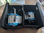 Alumotech 300 Watt And 650 Fresnel Lamps With Storage Boxes. Fixed Price $355.00.
