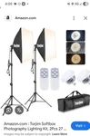 Torjim Photography Lighting Kit 2 Led Softboxes W/ Stands, Remotes, Bag. Fixed Price $50.00.