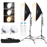 2PCS Softbox Lighting Kit Led Continuous Photography Tripod Remote Control Video. Fixed Price $69.99.