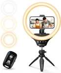 Ubeesize 10.2" Selfie Ring Light Dimmable With Tripod Stand, Cell Phone Holder. Fixed Price $26.67.