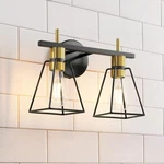 Industrial Bathroom Vanity Lights: 2 Black And Gold Vintage Metal Cage.... Fixed Price $109.68.