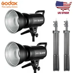 2X Godox SL-60W 5600K Led Video Lamp Continuous LIGHTING+2M Stand Kits. Fixed Price $220.80.