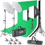 Photography Lighting Kit With Backdrops, 8.5FTX10FT Stand,. Fixed Price $169.00.