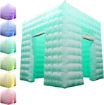 Sewinfla 8.2FT Inflatable Photo Booth 16 Color Led With Blower Door White. Fixed Price $209.99.
