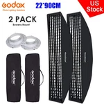 Us Godox FW22X90CM / 9"X35" Portable Bowens Mount Strip Honeycomb Grid Softbox. Fixed Price $74.99.