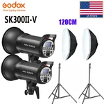 2X Godox SK300II-V Studio Flash Strobe MONOLIGHT+120CM Octagon Softbox 2M Stand. Fixed Price $378.00.
