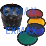 Exmax NG-10X Fresnel Focusing Lens Adapter With Led Light 4 Color Gel Filters. Fixed Price $39.98.