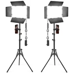 2 Pack Led Video Light Kit With Barn Door, Kewaiaa 30W Photography Pane.... Fixed Price $129.51.