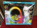 Bower 16" White & Rgb Ring Light Kit W/ Line Remote 62" Extendable Tripod. Fixed Price $49.99.