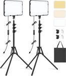 Pack Led Video Light With 63'' Tripod Stand, Obeamiu 2500-8500K Dimmable. Fixed Price $59.09.