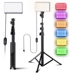 Fugetek Rgb Led Photography Video Light 77 Beads Aluminum 52" Tripod Kit New. Fixed Price $19.99.