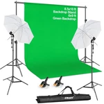 Emart 8.5X10 Ft Green Screen Backdrop Kit, Photography Umbrella With 5500K Bu.... Fixed Price $136.38.