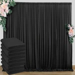 40 X Wrinkle Free Black Backdrop Curtain For Parties, 8 Panels 10FT .... Fixed Price $127.74.