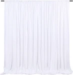 White Backdrop Curtains 2 Panels 5FT X 10FT,. Fixed Price $40.30.