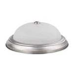 Unbranded 15 In. 3-LIGHT Brushed Nickel Flush Mount With White Alabaster Glass. Fixed Price $29.95.