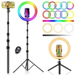 Peyou 12" Selfie Ring Light With 73" Extendable Tripod Stand Desk. Fixed Price $46.83.