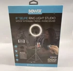 Bower 8" Selfie Ring Light Studio 51" Extendable Tripod & Phone Holder New. Fixed Price $21.50.
