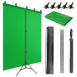Jebutu Green Screen Backdrop Kit With Stand 5X6.5FT Portable Bac.... Fixed Price $45.57.
