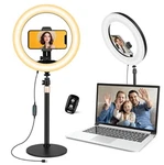Aureday 10'' Desktop Ring Light With Stand Phone Holder. Fixed Price $39.99.