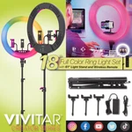 "illuminate Your Creations: 18" Led Multi-color Ring Light With Tripod, Phone. Fixed Price $64.99.