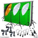 Video Studio Lighting Photography 3 Backdrops Stand Muslin Kit. Fixed Price $139.99.